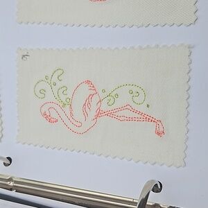 Handmade machine embroidery flamingo patch